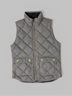 J. Crew Heather Gray Women's Excursion Quilted Down Vest